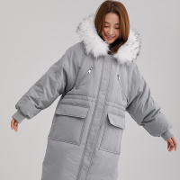 yaloo/雅鹿2018冬季新款羽绒服女中长款韩版大毛领加厚过膝收腰潮