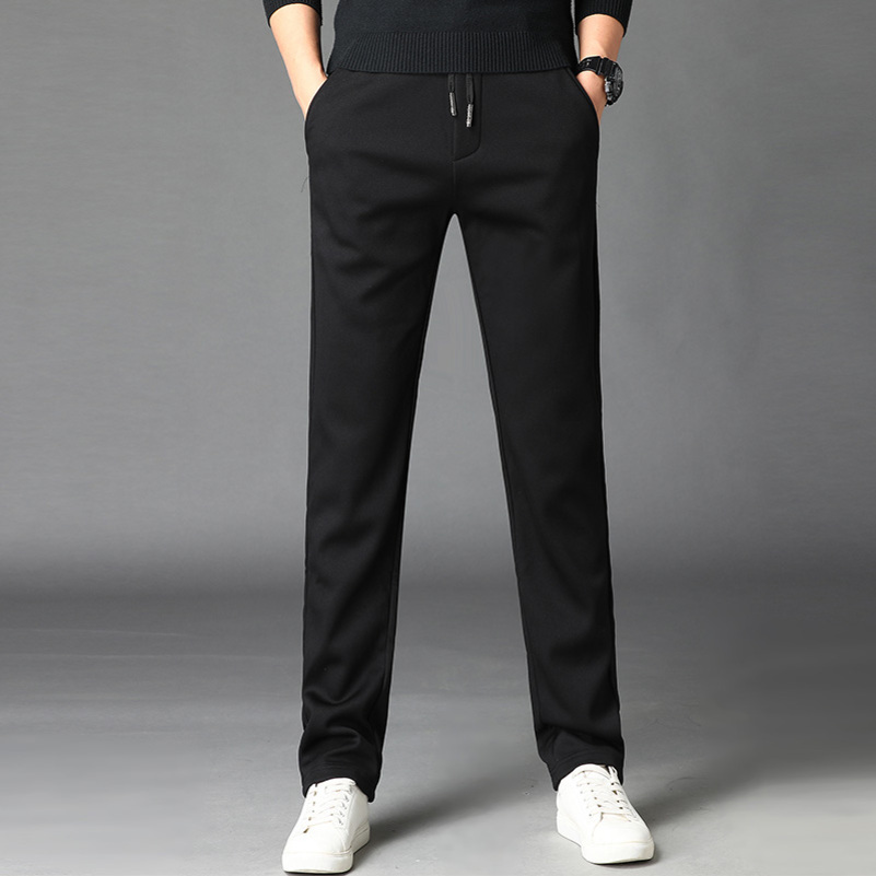 休闲卫裤男抽绳松紧腰春秋季直筒宽松运动长裤子青年韩版男裤潮高清大图