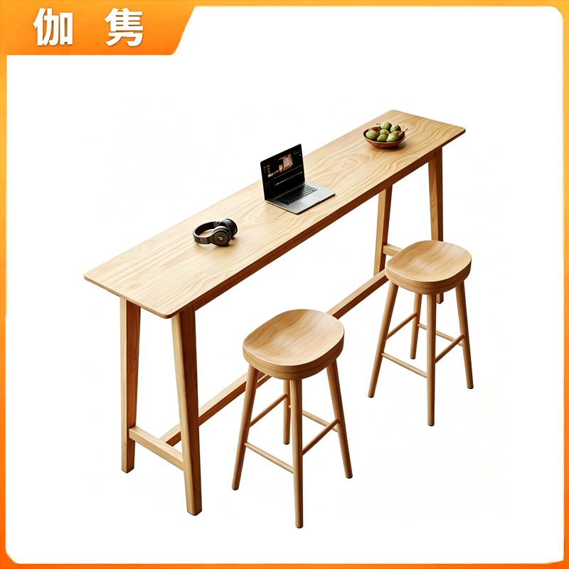 伽隽 吧台桌椅 1.4米+2椅 套高清大图