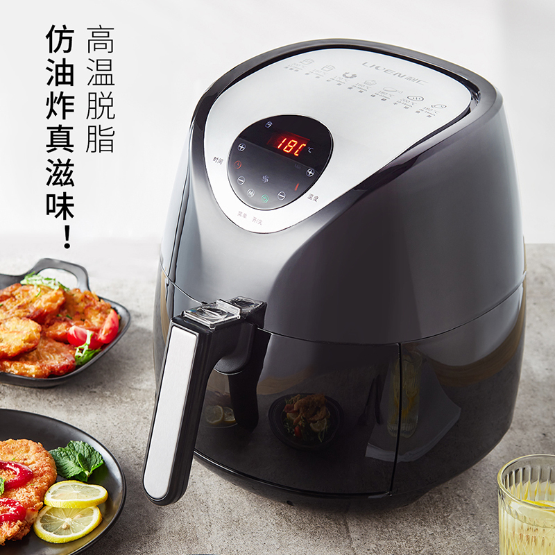 利仁(Liven)KZ-D3400 空气炸锅家用多功能无油煎炸无烟大容量双锅热空气循环不粘烤架易清洗自动断电高清大图