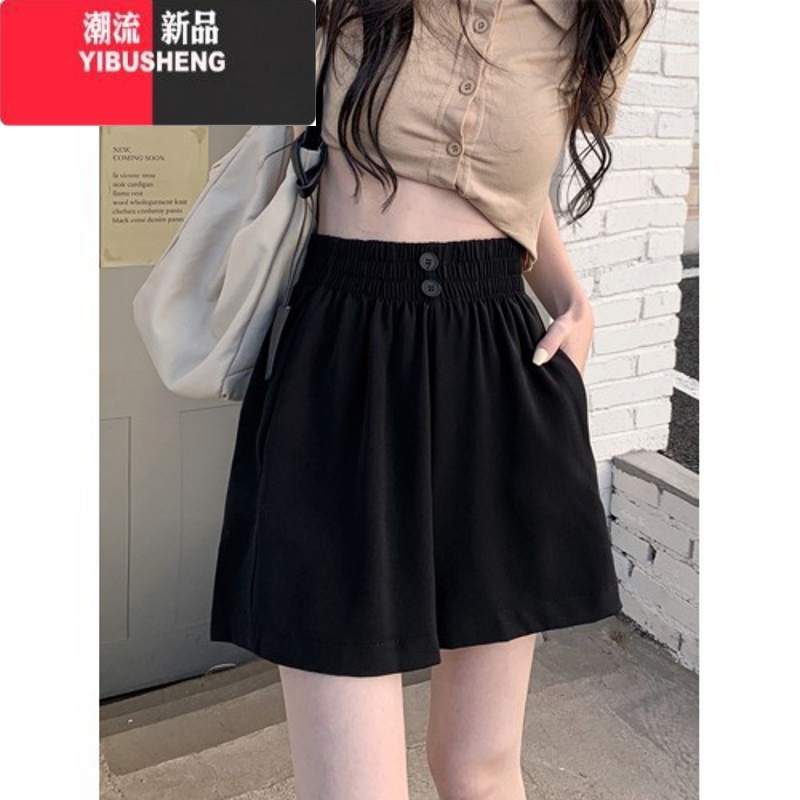 YIBUSHENG大码女季显瘦宽松西装短裤微胖mm高腰小个子a字薄款阔腿休闲裤高清大图