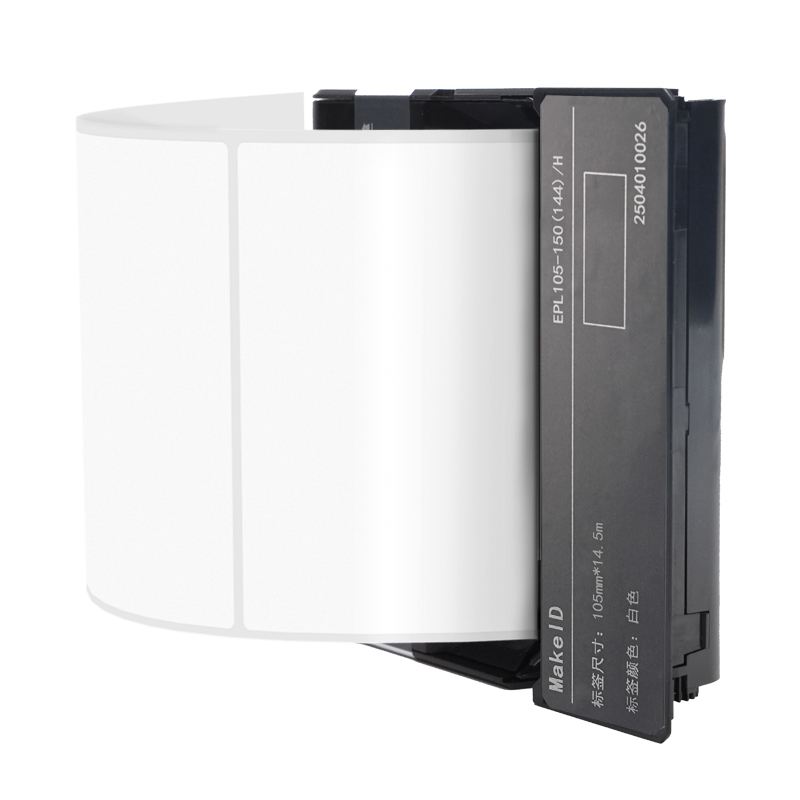 Makeid EPL105-150(144)/H 105mm*14.5m 标签机色带 适用GTP71(盒)白底黑字