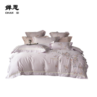 婵思 CQY0250274 50S双股绣花蝶恋系列四件套 200*230cm 紫色 200*230cm 紫色CQY0250274
