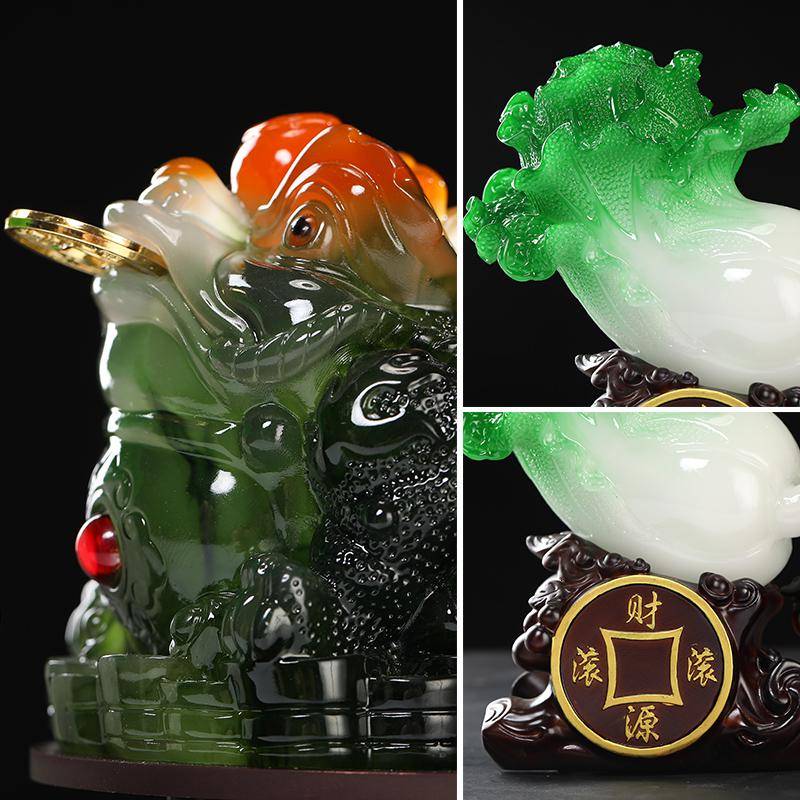 家柏饰(CORATED)开业礼品白菜摆件金蟾三足金蟾财源滚滚工艺品高清大图