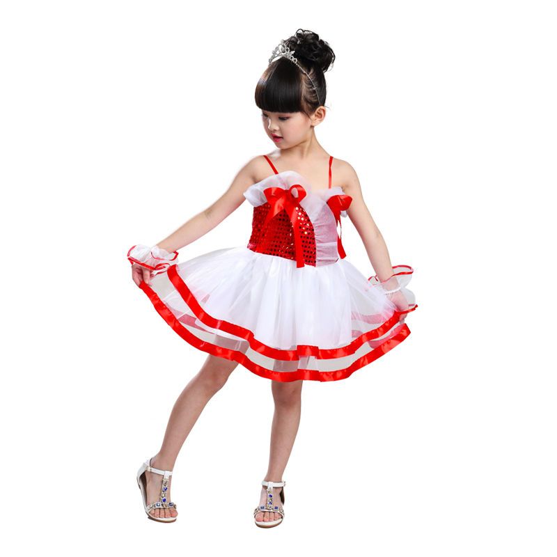 网纱女童幼儿园小学生亮片蓬蓬纱裙演出表演服爵士舞