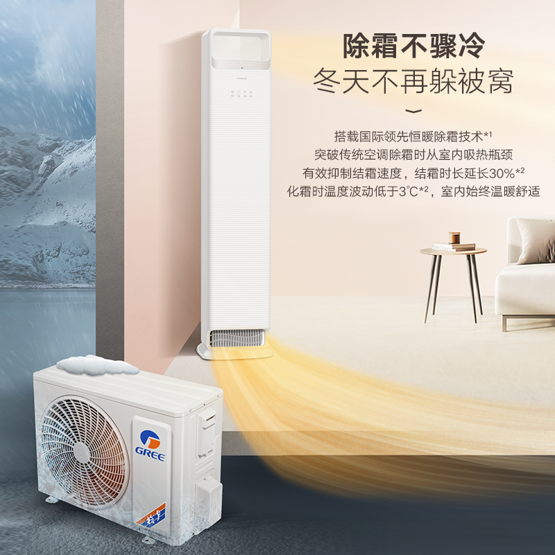 格力空调云之舒新能效2匹变频空调柜机KFR-50LW/NhNa1BG冷暖家用低音 新一级能效高清大图