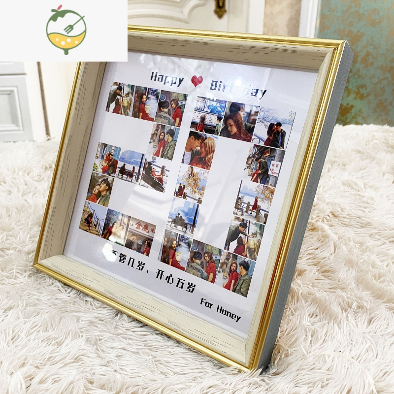 yicheng摆台爱心数字洗照片拼成相框定制相片架