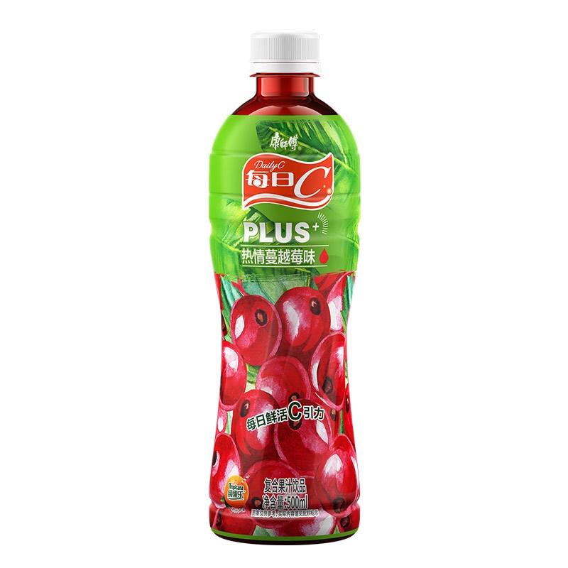康师傅 每日Cplus 热情蔓越莓味500ml*15瓶 整箱装