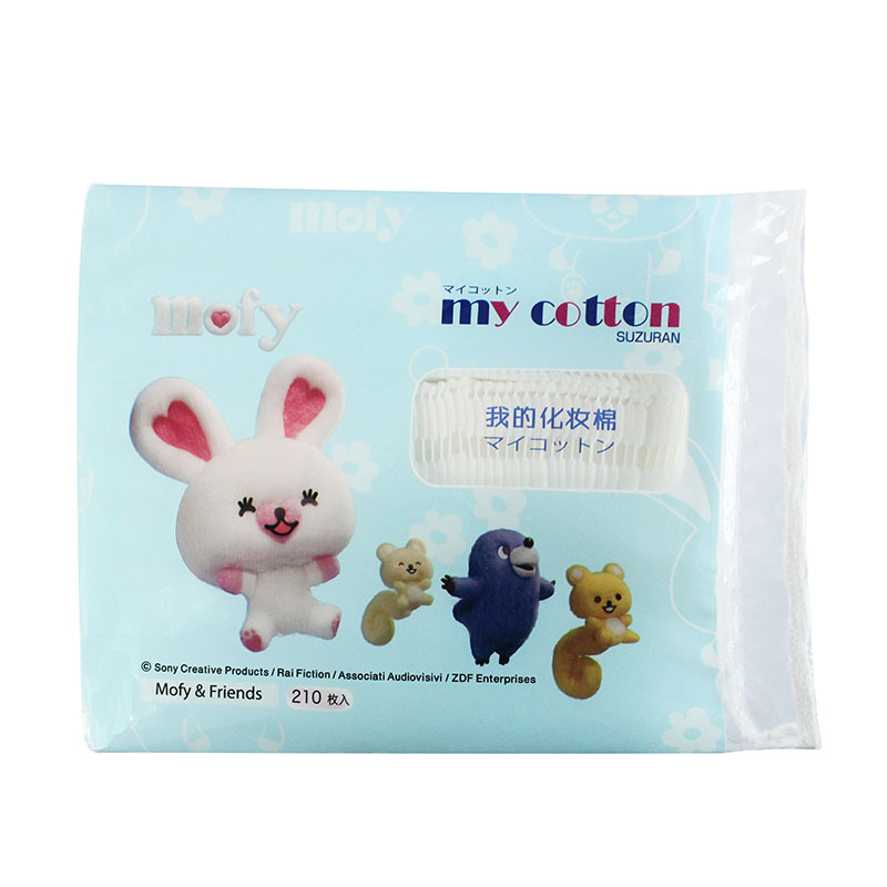 my cotton 210枚 （MORY）白/蓝（ 随机）/包（另赠送丽丽贝尔超薄柔软化妆棉240枚）