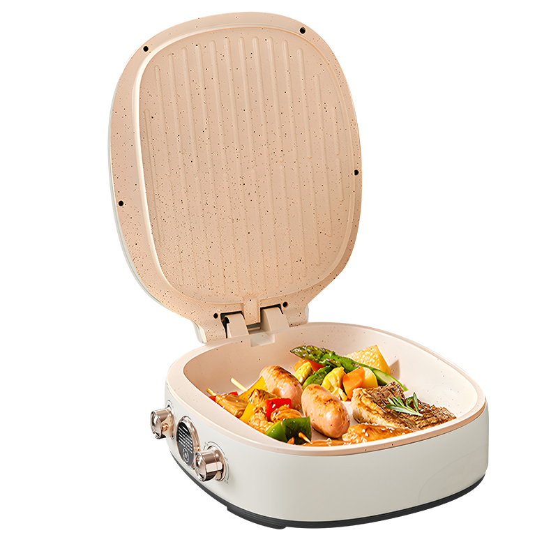 康宁多功能电饼铛高温煎烤双面加热食尚潮流设计高效健康烹饪高清大图