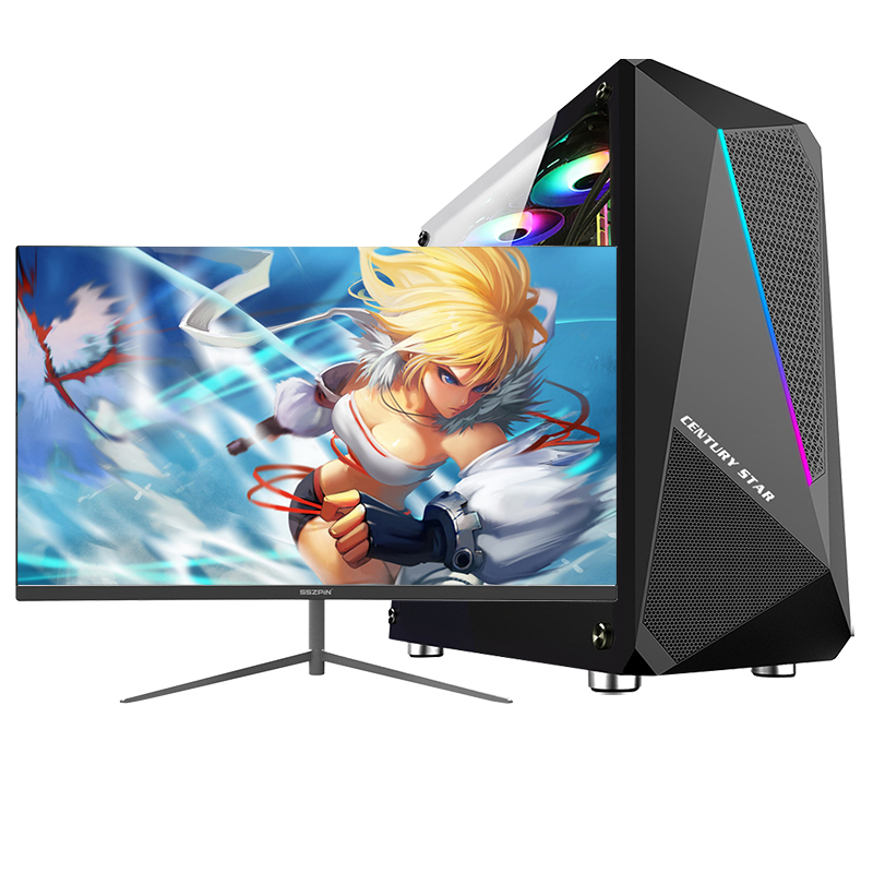 世纪之星(CENTURY STAR)九代酷睿i5六核/GTX1050独显/8G DDR4内存/256GB固态 家用办公娱乐LOL游戏电脑 台式电脑 台式机 电脑主机+24英寸全套