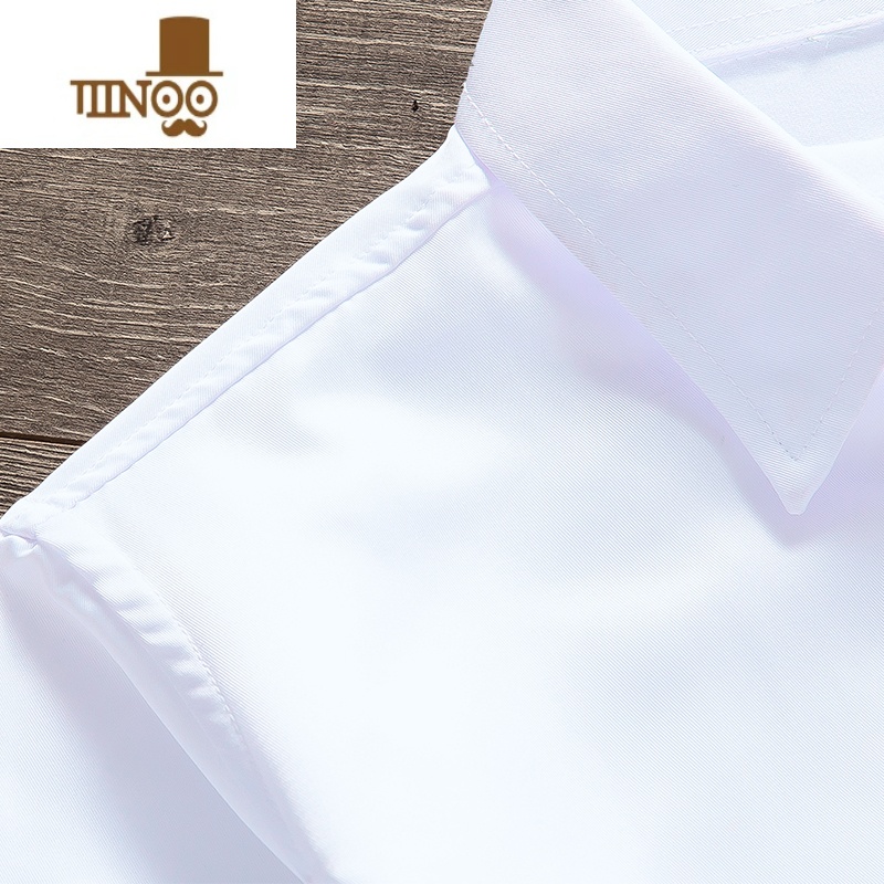 YANXU冬季白色长袖衬衫男士韩版修身衬衣潮牌保暖痞帅男生打底寸衫U男高清大图