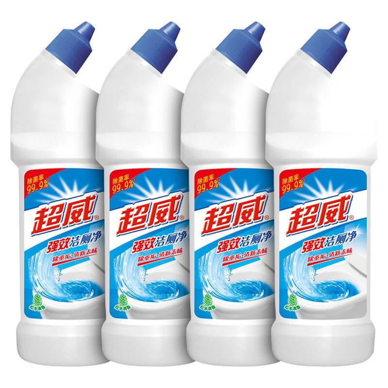 超威洁厕剂500g4瓶卫生间马桶清洁剂除臭去异味除垢杀菌洁厕灵视频