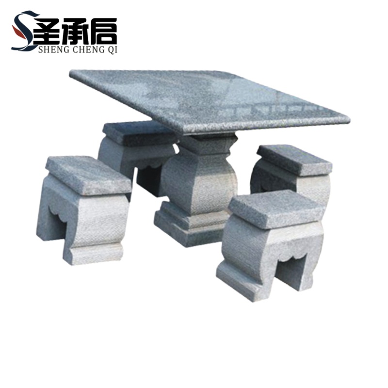 圣承启 岗岩桌椅 100方桌+4凳 套高清大图