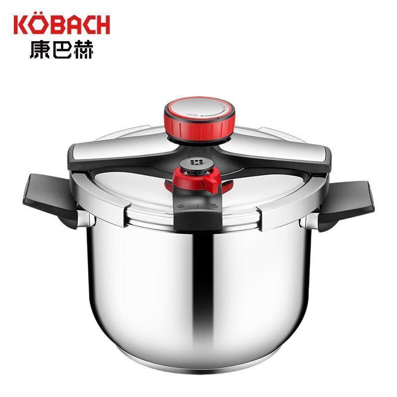 康巴赫不锈钢压力锅高压锅22cm 6L炫动双档位电磁炉明火通用图片
