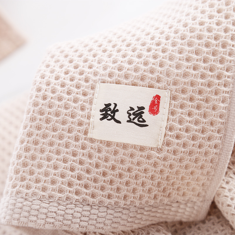 金号纱布毛巾纯棉成人柔软吸水 洗脸家用中空纱毛巾3条装70*33cm