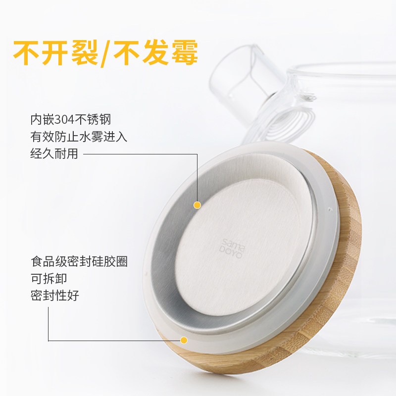 尚明玻璃茶壶耐高温水壶泡茶壶煮茶过滤茶具套装花茶壶家用玻璃壶
