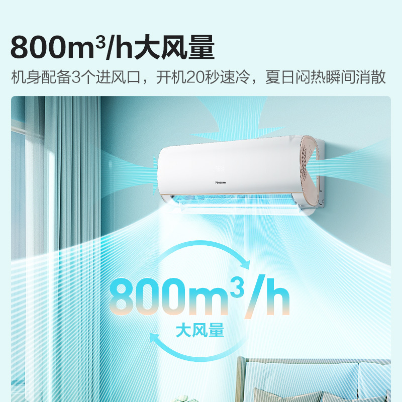 [苏宁自营]大1匹 新一级能效 海信空调 大导风板 APP智能变频防直吹挂机空调KFR-26GW/S510-X1[02]