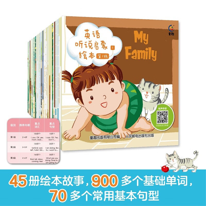[正版] 英语听说启蒙绘本(全套46册) 零基础幼儿园英语绘本小学生高清大图