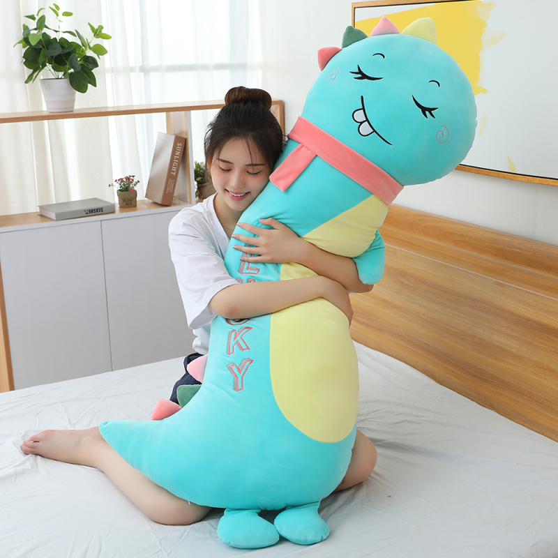 鸱吻恐龙毛绒玩具ins网红抱枕可爱布娃娃睡觉女孩生日礼物送闺蜜女友(140cm 西瓜红 抱枕)