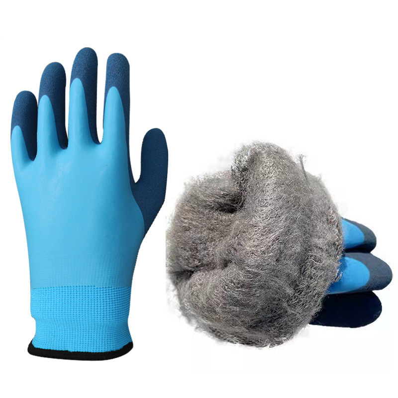 邦能之星开司米绒手套保暖防寒防水加厚耐磨劳保防套防滑冬季冷库N52203