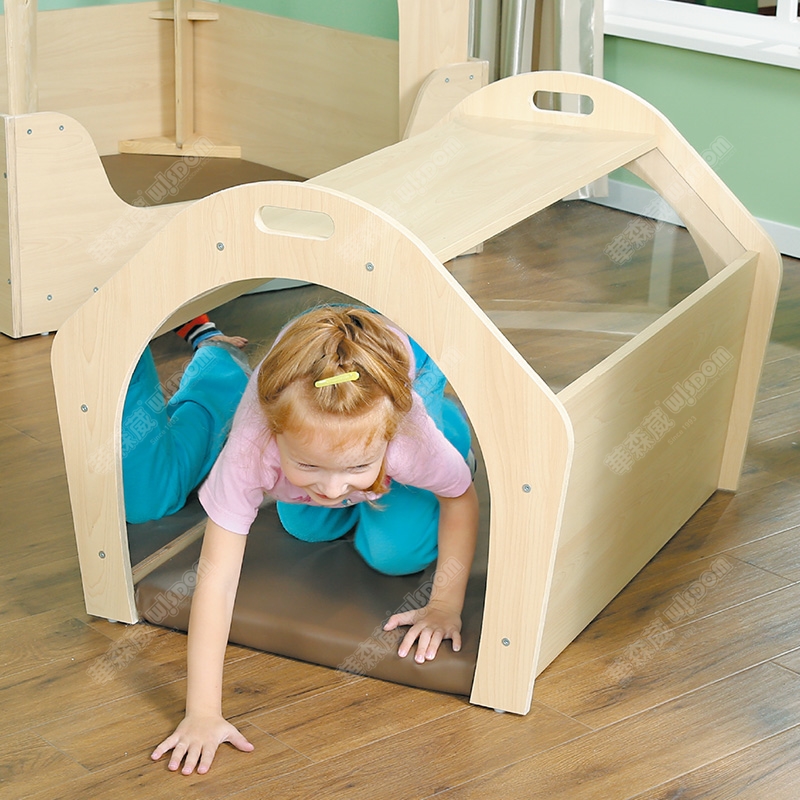华森葳儿童家具 布艺帐篷小屋 阅读分享屋 透明钻笼-浅棕色高清大图