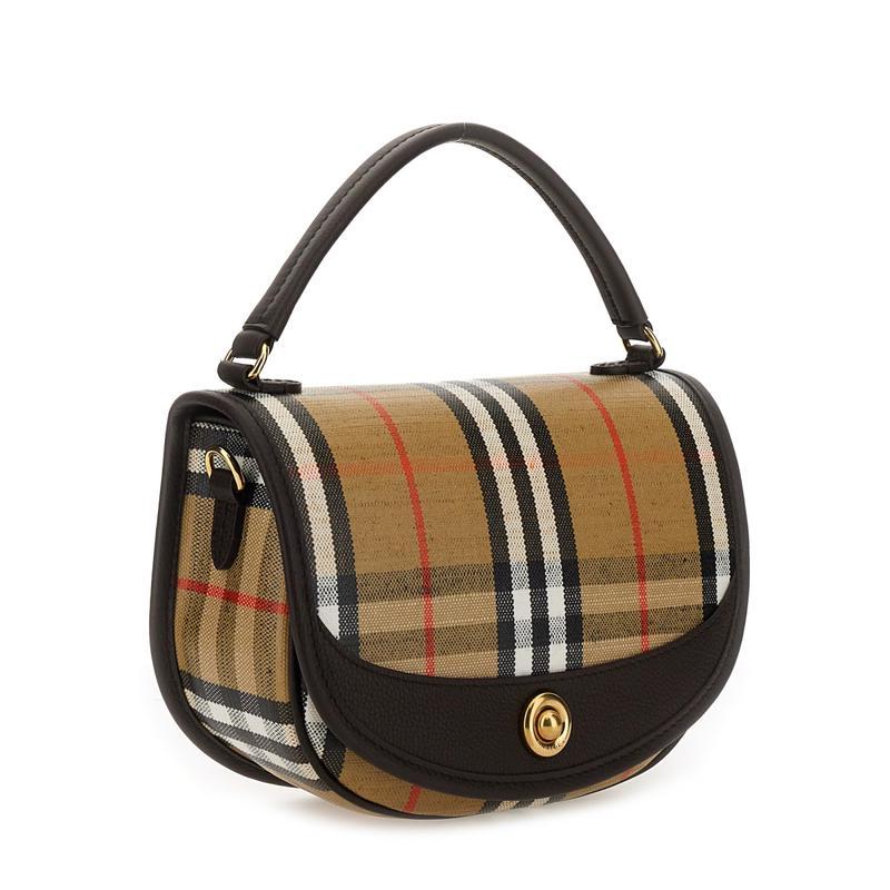 博柏利(BURBERRY)女款刺绣帆布斜挎包休闲百搭多用途手提单肩包日