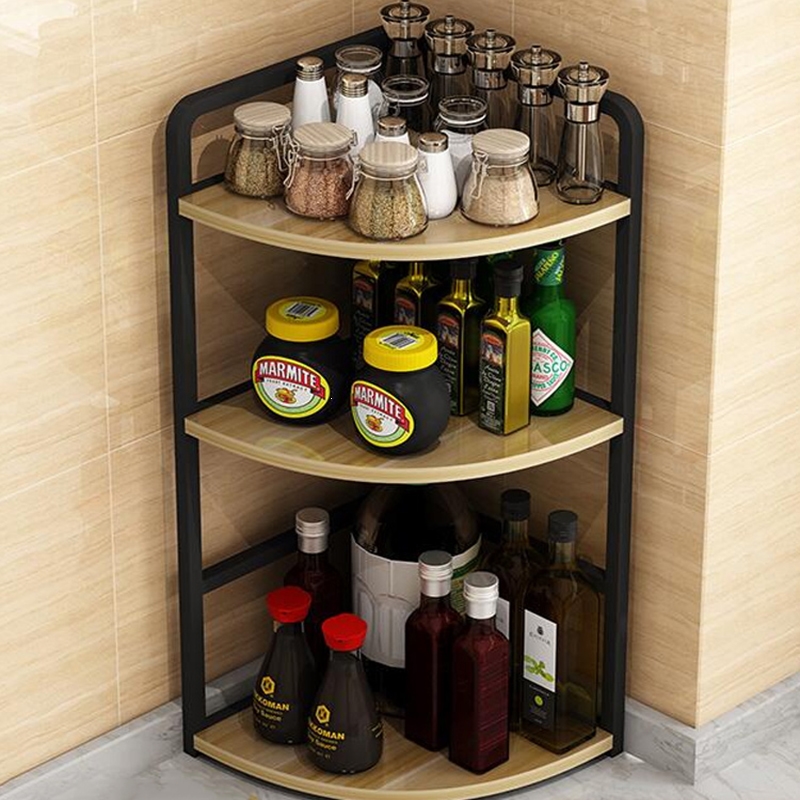 古达转角置物架调味品架厨房用品大全台面调料架不锈钢三角墙角收纳架