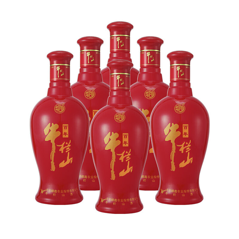 牛栏山二锅头 牛栏山百年红 红8红瓶喜酒婚宴酒 浓香型白酒38度500ml整箱6瓶装