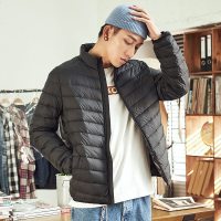 2.5折价129元唐狮轻薄羽绒服男短款冬季新款青少立领韩版修身保暖外套