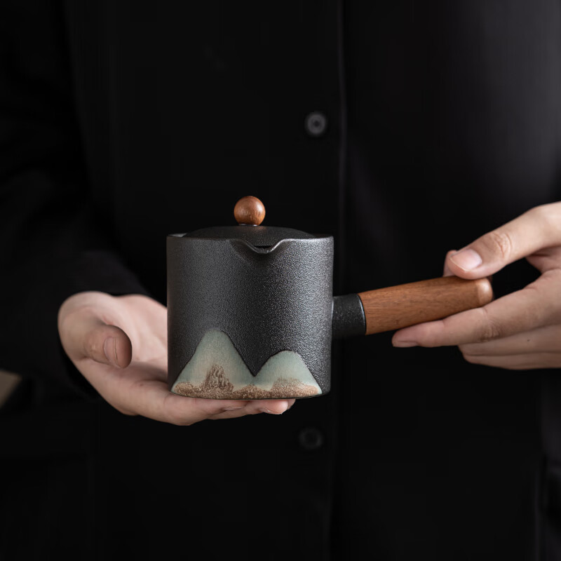 苏氏陶瓷/SUSHI CERAMICS J0696 手绘釉画彩千里江山侧把茶壶功夫茶具礼盒套组 (单位:盒)高清大图