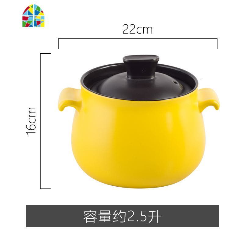 砂锅家用电炖锅陶瓷煲汤平底电陶炉专用大小容量炖汤电砂锅可高温 FENGHOU 黑色3L平底电陶款图片