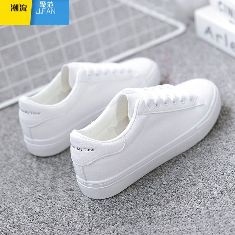 聚范2022夏季平底小白鞋ins仙女百搭休闲运动小码透气板鞋女细带单鞋图片