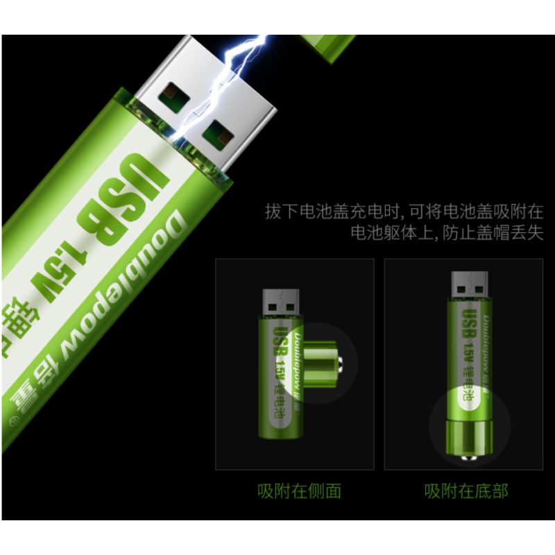 倍量 USB充电电池 1.5V恒压5号充电锂电池 适用于玩具遥控鼠标KTV无线话筒相机 5号锂电池一节装