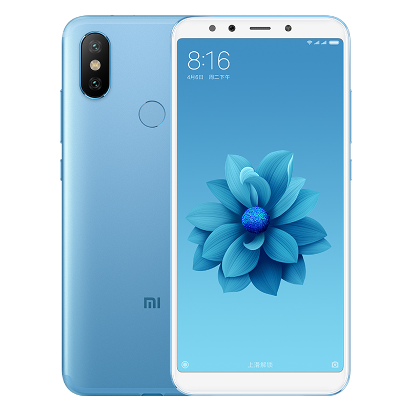 Xiaomi/小米 小米6X 4GB+64GB 冰川蓝 移动联通电信4G全网通手机 “治愈系”自拍双摄高清大图