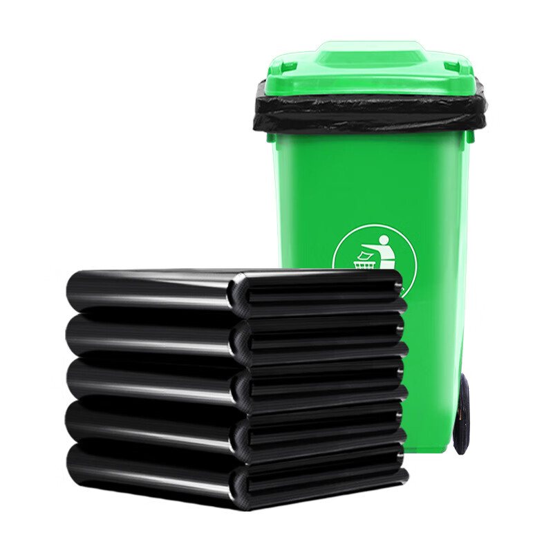 爱家(All Joy) LJSS0035物业酒店厨房宿舍一次性黑色平口塑料袋垃圾袋100*120cm加厚50个/包