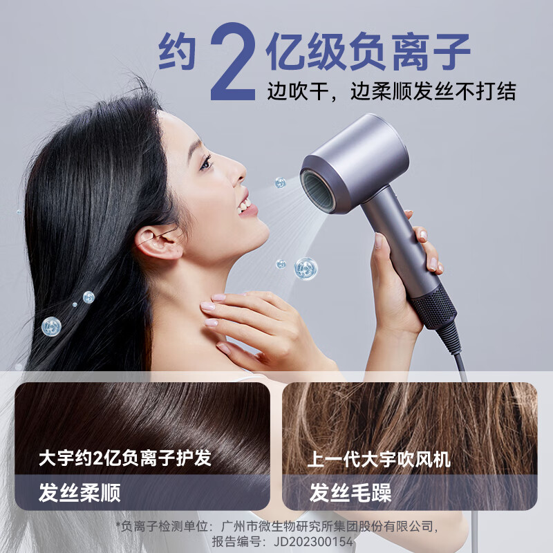 大宇(DAEWOO)高速电吹风家用吹风机电吹风筒大功率负离子速干低噪护发等负离子大风力速干便携旅行 HD04高清大图