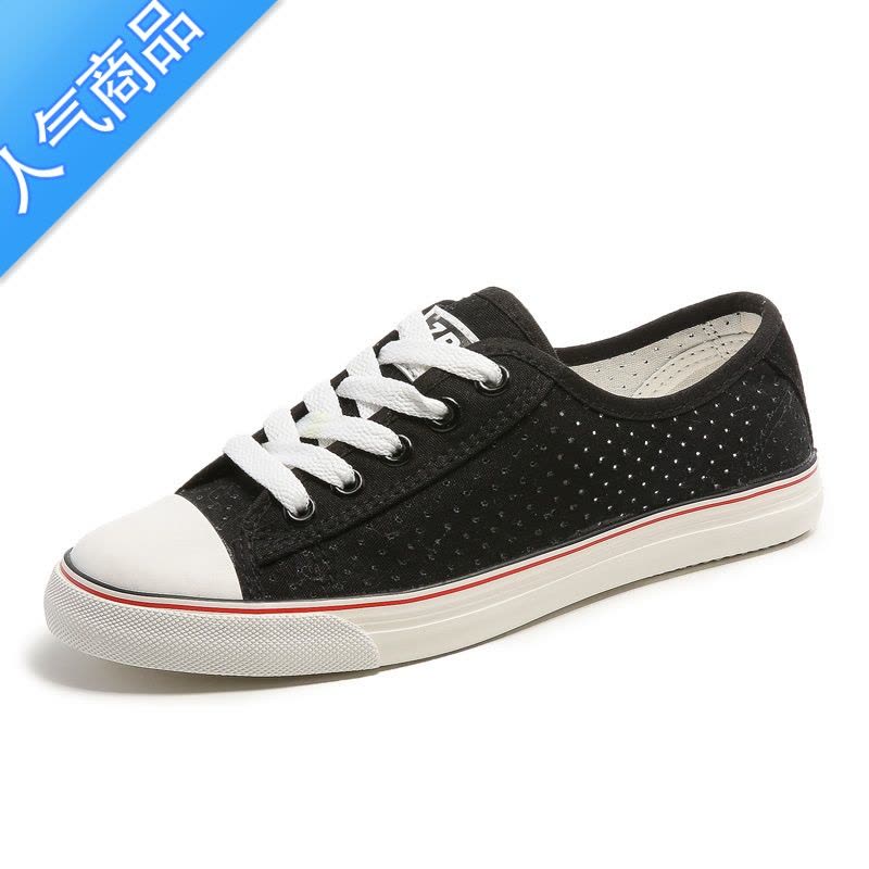 SUNTEK2023夏季新款小白鞋透气网面镂空网眼薄款帆布鞋女休闲运动鞋板鞋图片