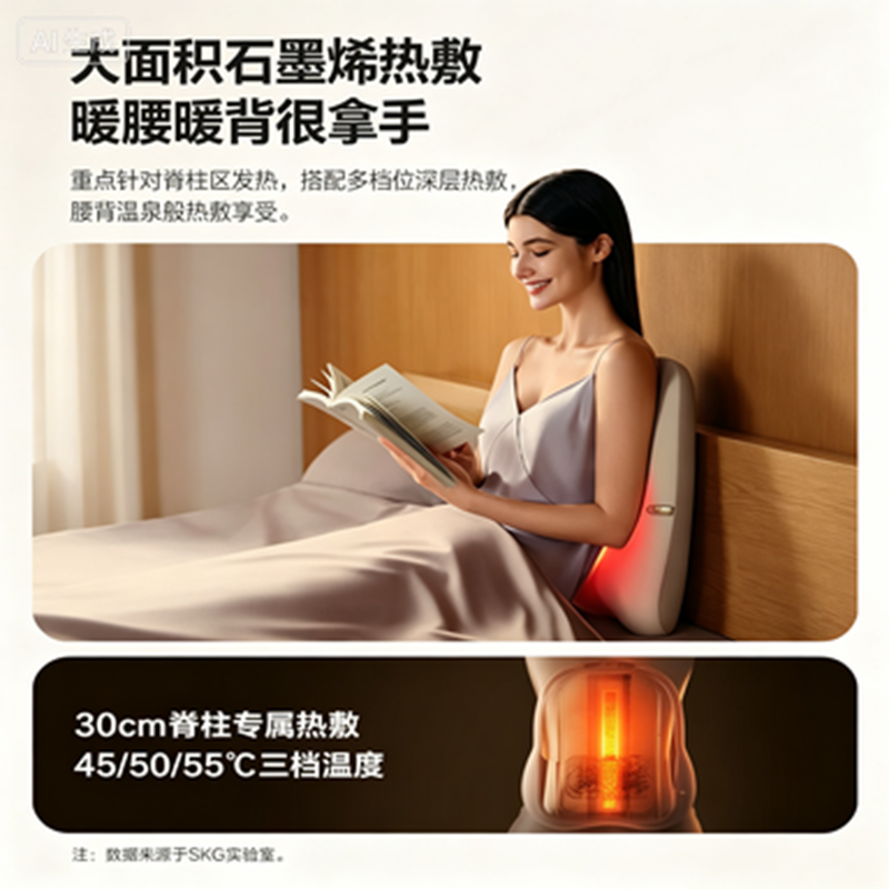 艾诗凯奇SKG T7-2豪华版揉捏按摩椅垫 电加热温感热敷 机械式调节 安全设计高清大图