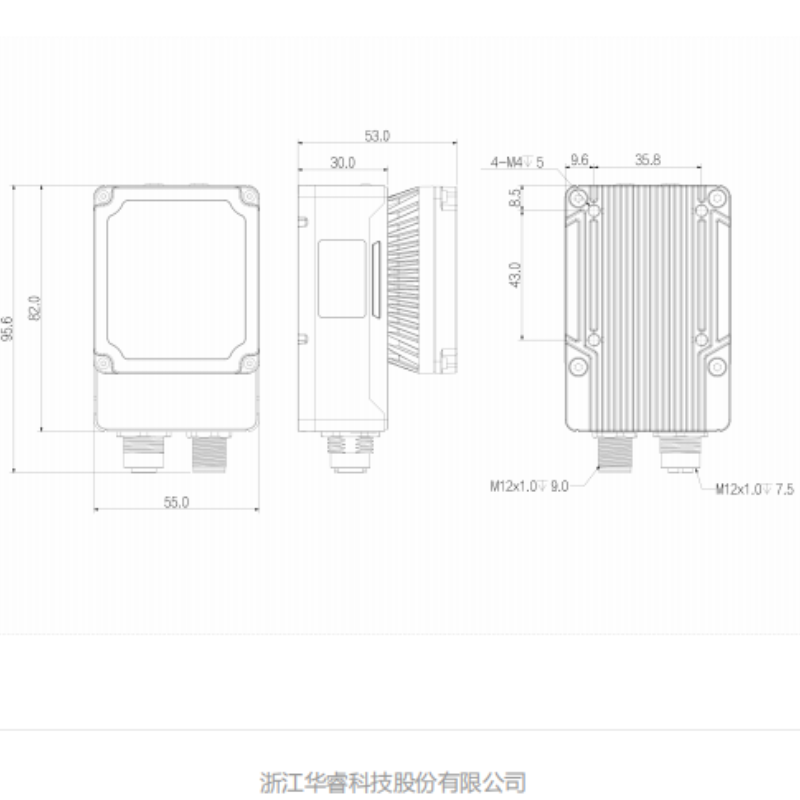 华睿科技 5000系列电动调焦160万M12网口黑白视觉传感器 SS5016MG-08M-WGG01 货期2周高清大图