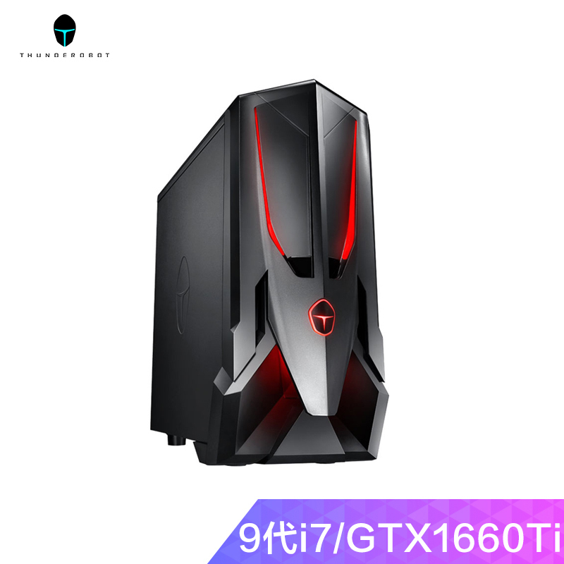 雷神(THUNDEROBOT)911黑武士S906Ti 台式机电脑发烧游戏电竞吃鸡必备主机(I7-9700 8GB 1TB+256GB GTX1660Ti Win10)