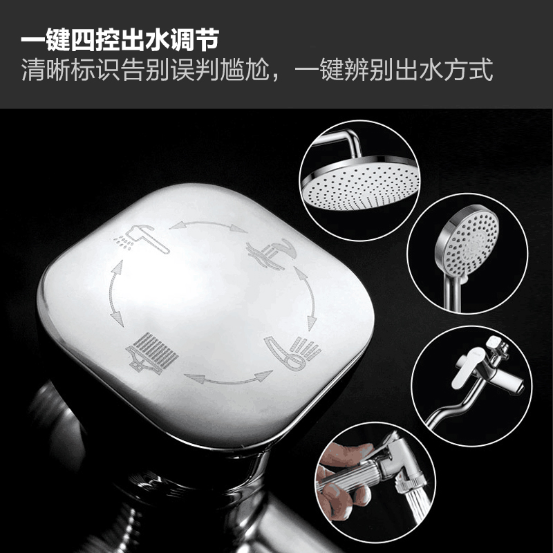 四季沐歌MICOE精铜质主体龙头花洒增压花洒套装挂墙式多出水淋浴喷枪花洒套装