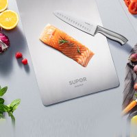 苏泊尔(SUPOR)304不锈钢砧板菜板防霉厨房案板 双面切菜板家用水果菜板 擀面揉面板婴儿辅食砧 S604015AC1