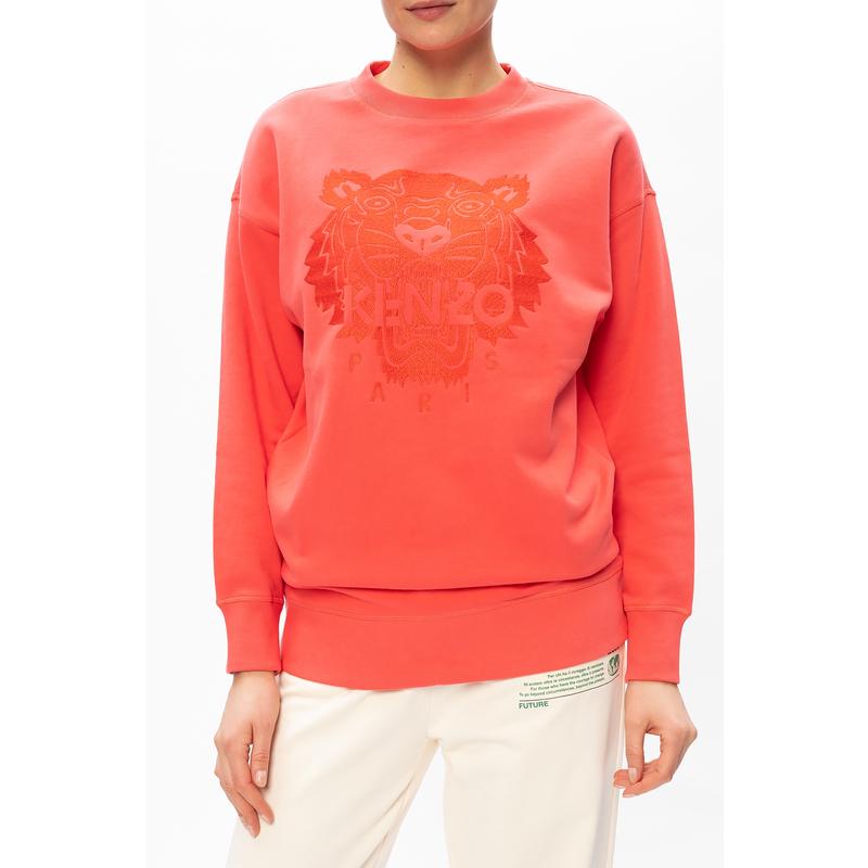 高田贤三(Kenzo)粉红虎头印花棉质圆领长袖运动卫衣女款休闲百搭高清大图