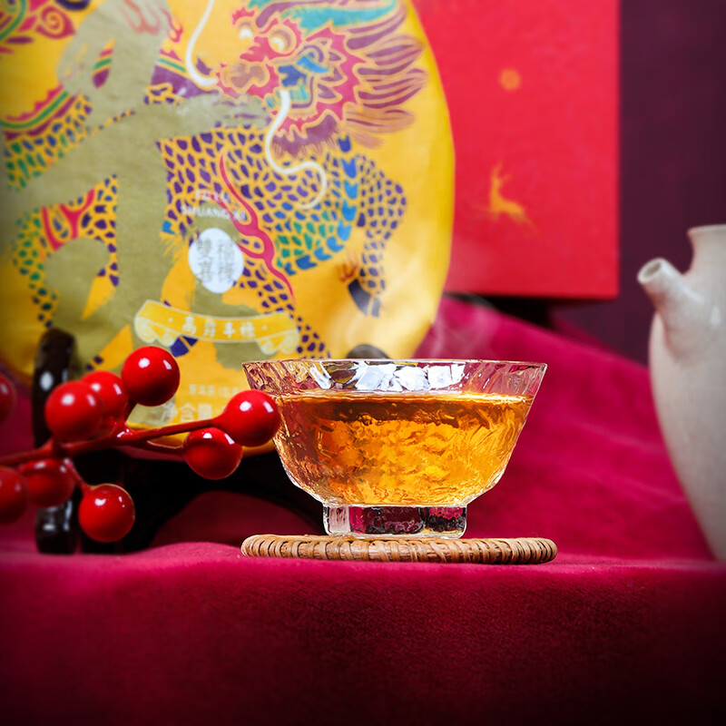 大益茶普洱茶茶饼 福禄双喜礼盒 生熟茶组合 357g*2/盒高清大图