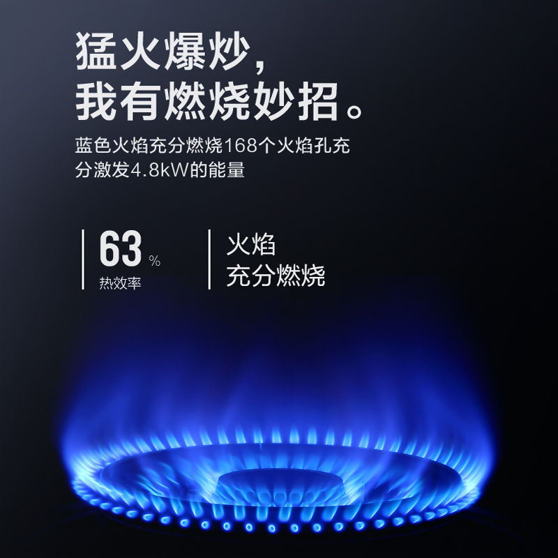 优盟(UM)升级4.8KW大火力燃气灶单眼灶单灶炉具台式嵌入式台嵌两用钢化玻璃款 ZJ005G天然气