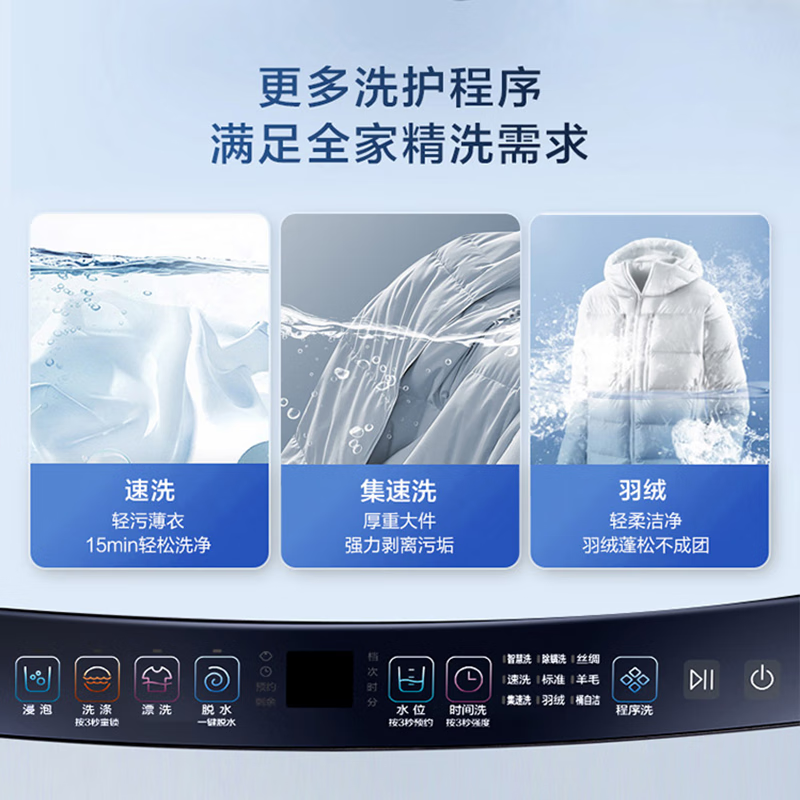 海尔(Haier)波轮洗衣机10公斤容量直驱变频洗衣机双动力防缠绕一级能效家用彩屏桶自洁 XQS100-BZ556S高清大图