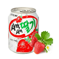 韩国Lotte/乐天草莓果肉饮料 238ml *12罐 X