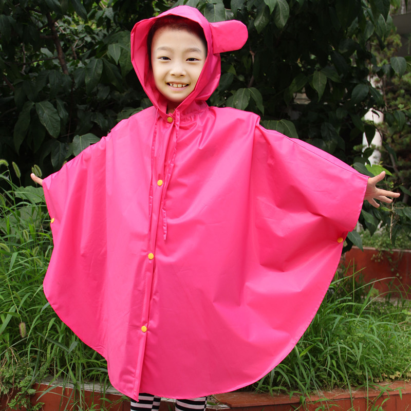 男女儿童雨衣学生书包位宝宝幼儿园雨披斗篷印字定制LOGO