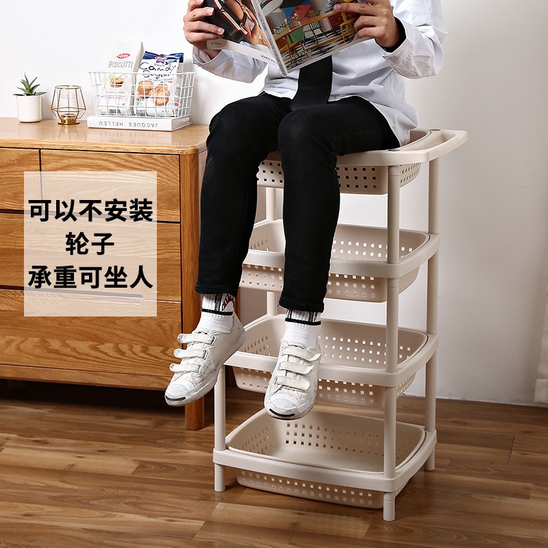 蔬菜架水果菜篮架子厨房置物架收纳储物架移动整理层架推车带轮子收纳层架 三维工匠高清大图